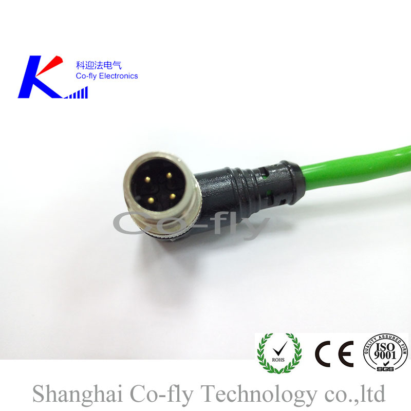 M12 Shielding Elbow-Elbow Aviation Waterproof Plug with Cable