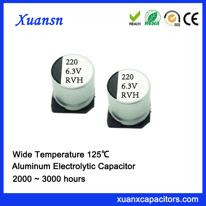 125º C 2000hours 220UF 6.3V SMD Electrolytic Capacitor