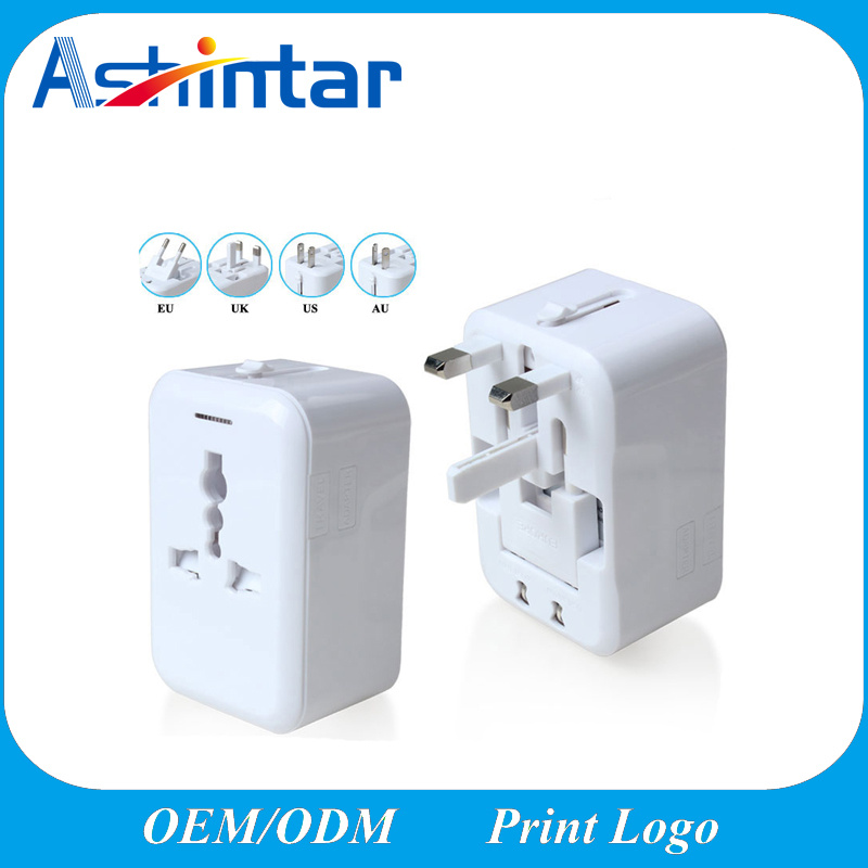 Black/White Universal World Travel USB Charger Adapter USB Socket