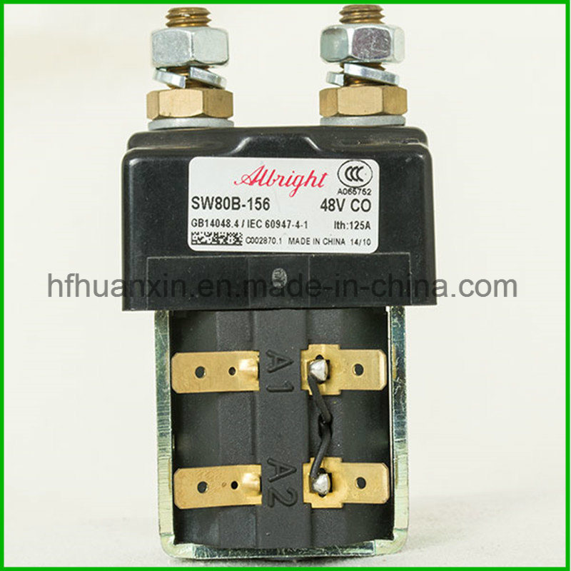 Albright 48V 125A Spst Single Pole Single Throw DC Contactor Model Sw80b-156 for Direct Current Loads Industrial Trucks