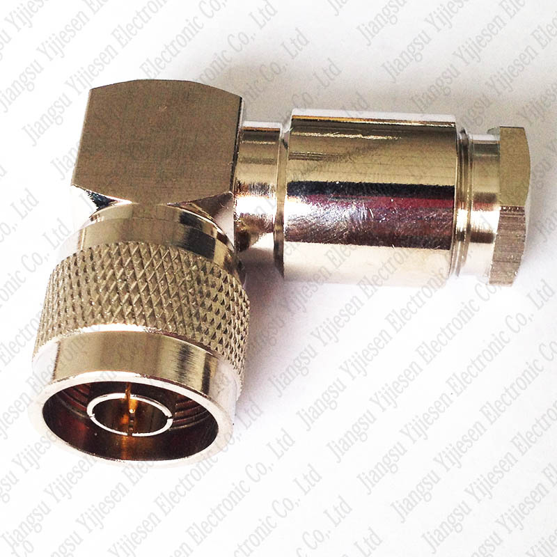 Right Angle N Male Plug Clamp Connector for LMR400 Rg8 Rg213 7D-Fb Cable Connector