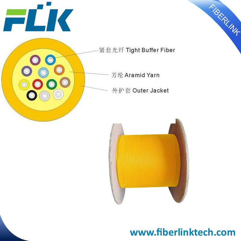 FTTH Indoor Distribution Tight Buffer Fiber Optical Cable GJFJV