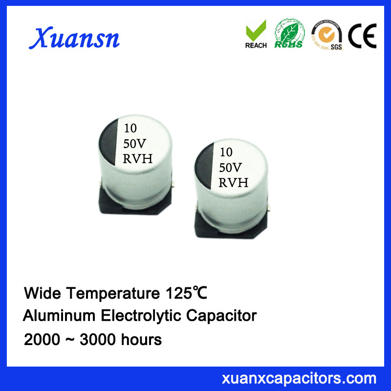 125º C 10UF 50V SMD Electrolytic Capacitor Manifacturer