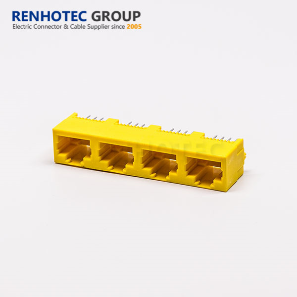 Yellow Colour Connector RJ45 PCB Connector