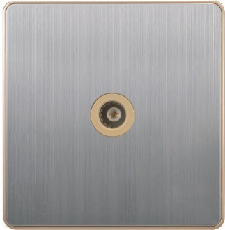British Standard Stainless One Gang TV Socket