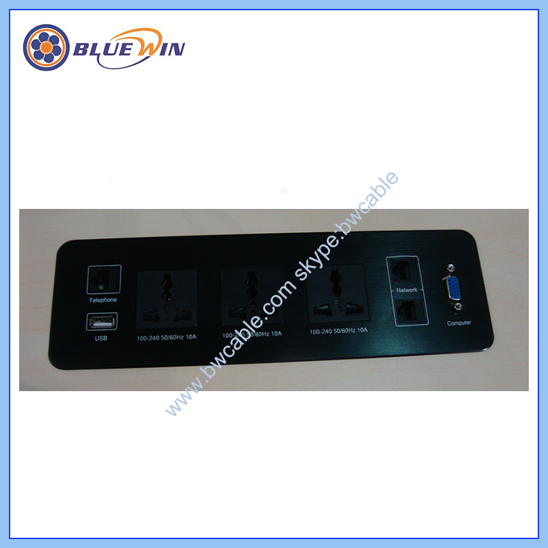 Three Universal Power Tabletop Socket