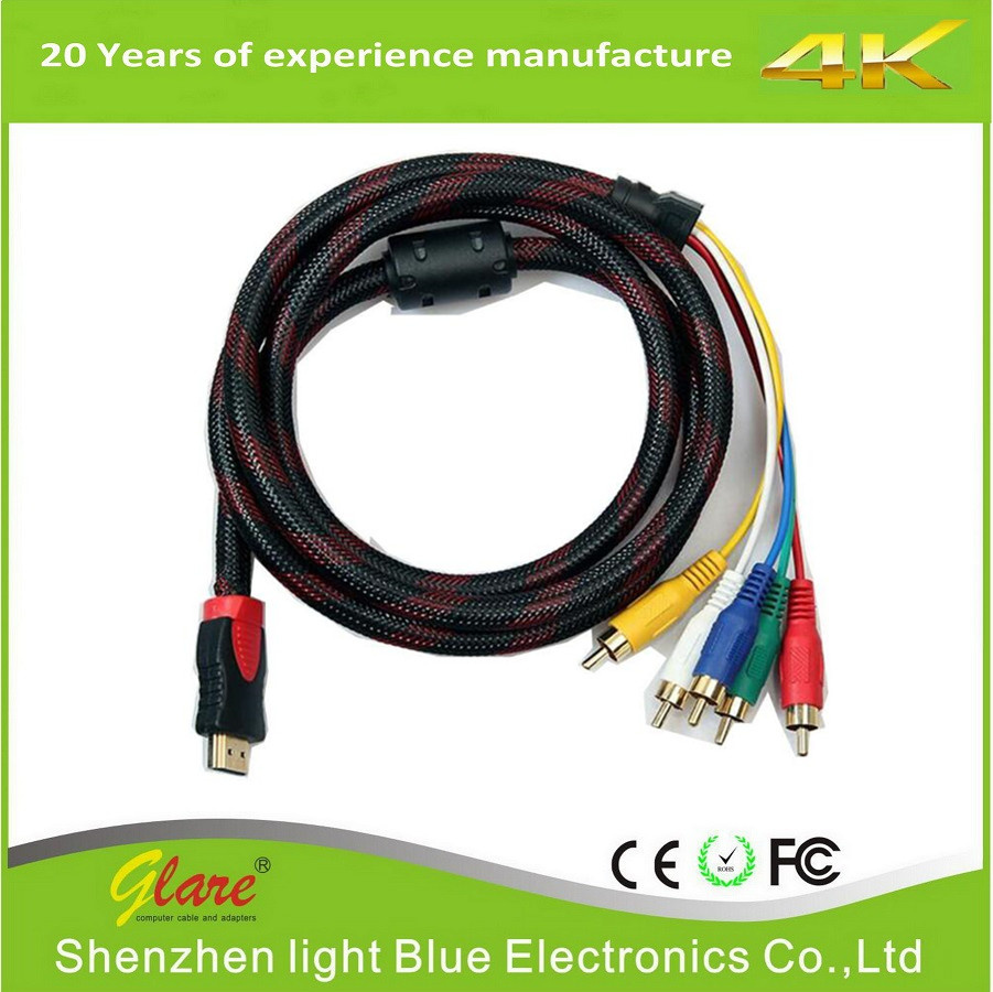 HDMI to 5RCA AV Cable for HDTV