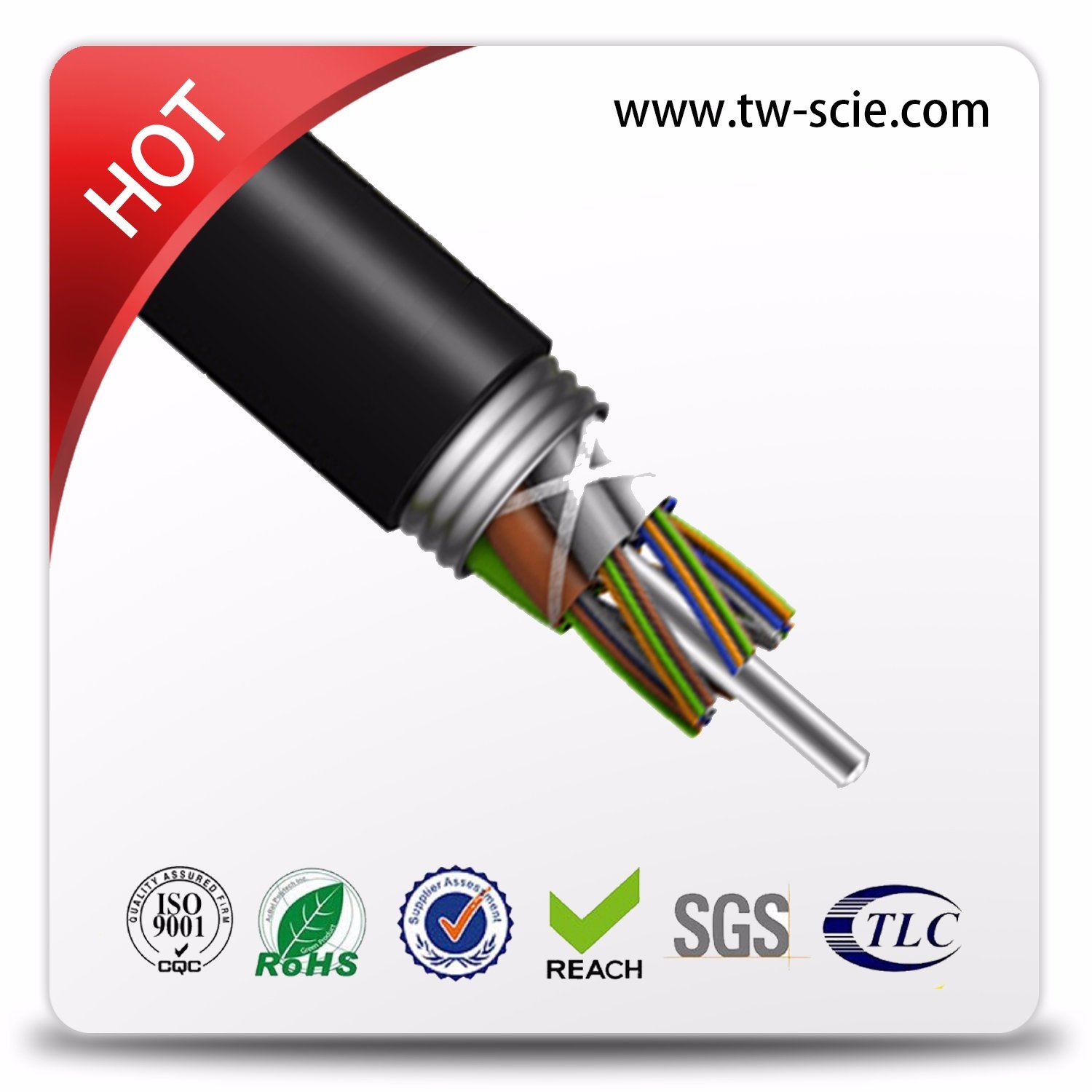 GYTA Outdoor Singlemode or Multimode 12 Core Optical Fiber Cable