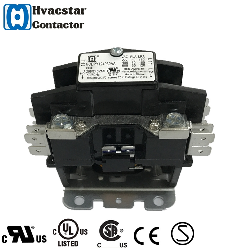 UL Two Pole Contactor 1 Pole Compressor Contactor