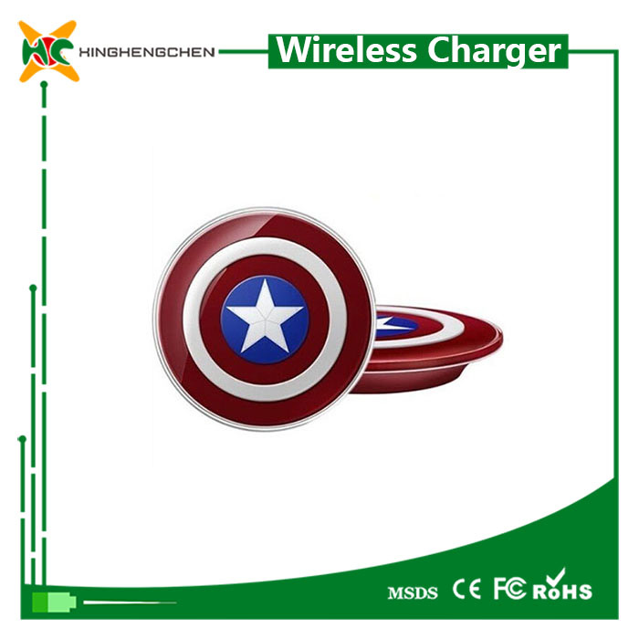 Captain America Round Mobile Phone Qi Wireless Charger