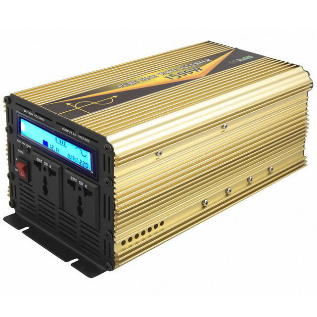 1500W DC12V/24V AC220V/110 Pure Sine Wave Power Inverter with UPS Charge LCD Display