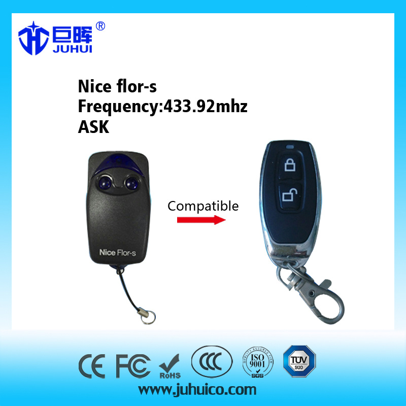 Compatible Nice Flor-S Rolling Code Remote Control 433.92MHz
