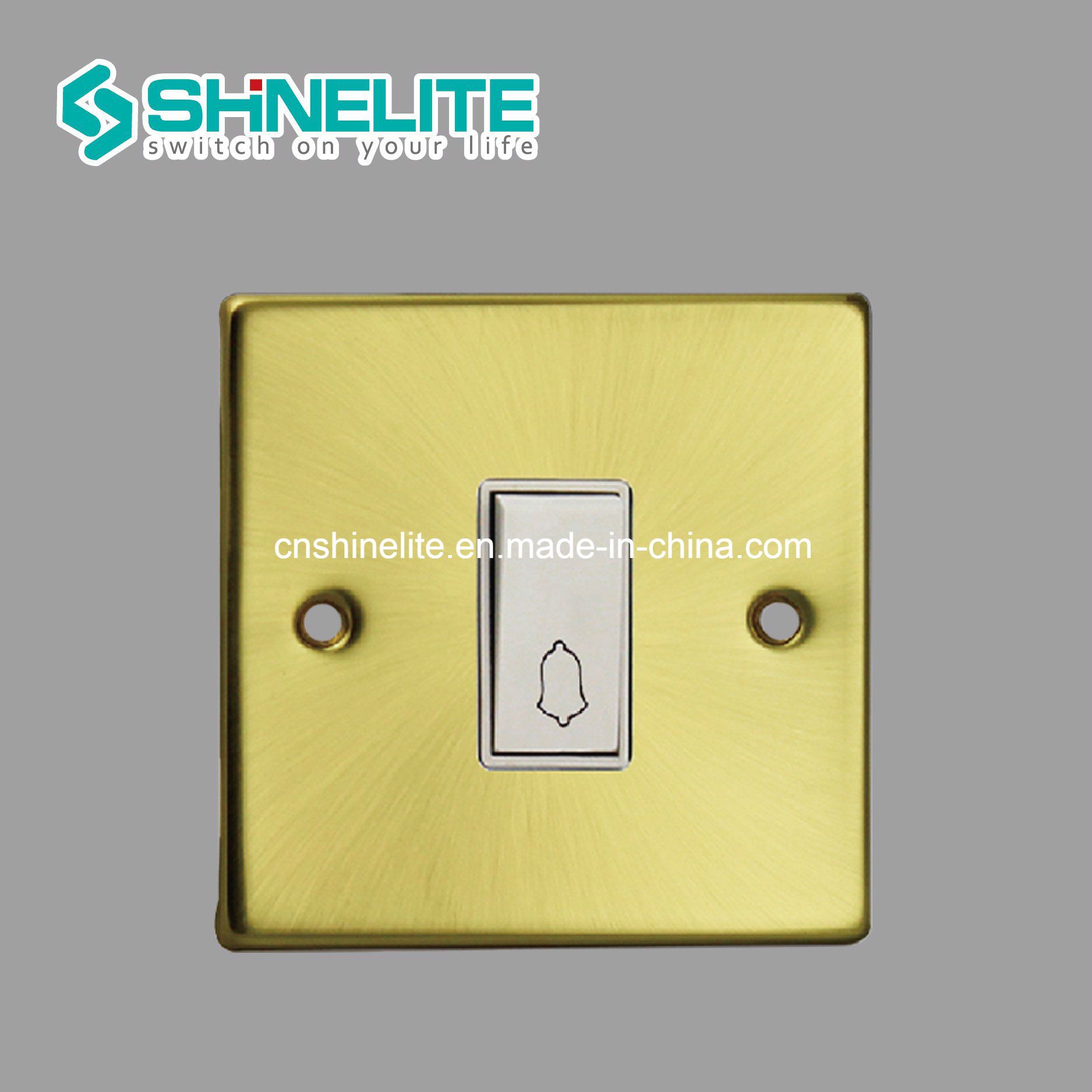 Stainless Steel Plate 1 Gang Bell Switch with Ce
