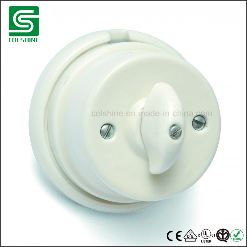Rotary Vintage Porcelain Ceramic Wall Switch and Socket