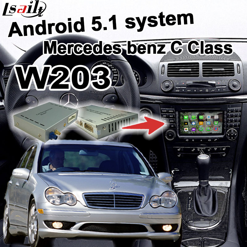Android GPS Navigation Box Video Interface for Mercedes-Benz C Class W203 Cast Screen Waze Youtube WiFi Bluetooth