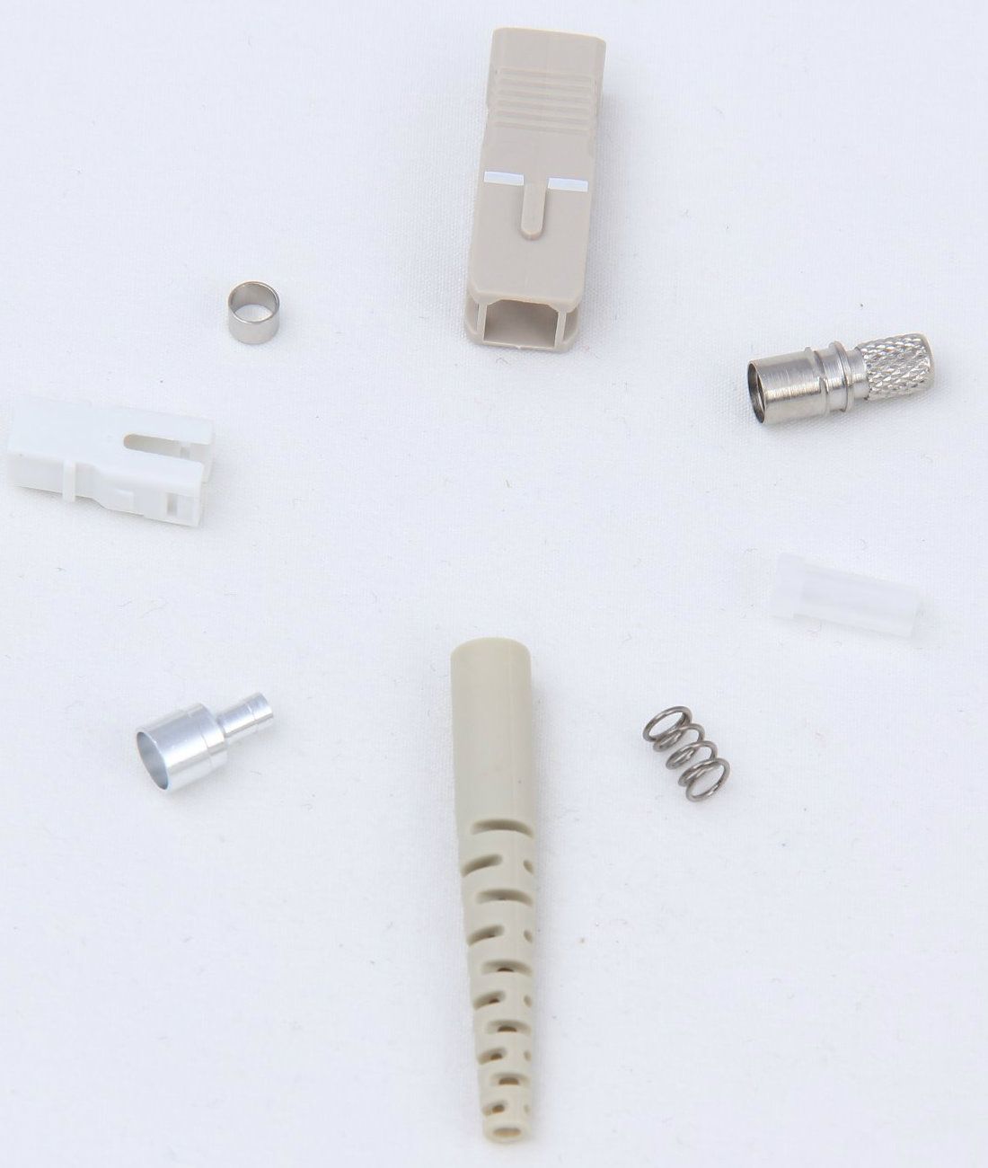 Sc Simplex 2.0mm Fiber Optic Connector with Beige Slotted Boot