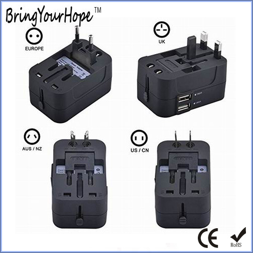 Patent Design Universal Travel Adaptor with 2.1A USB Output (XH-UC-038)