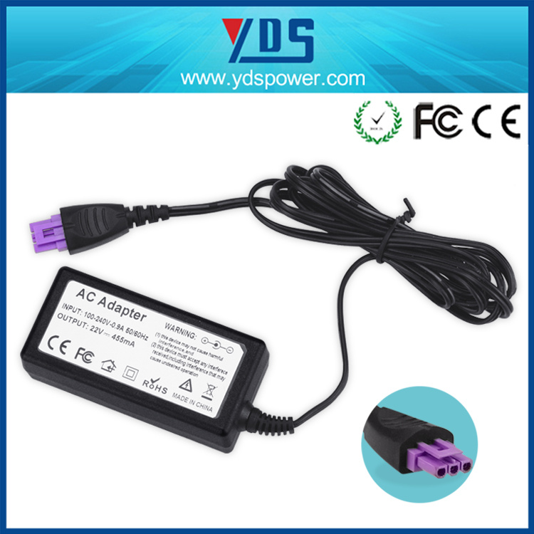 Newest 22V 455mA C6 3pin Printer Adapter for HP
