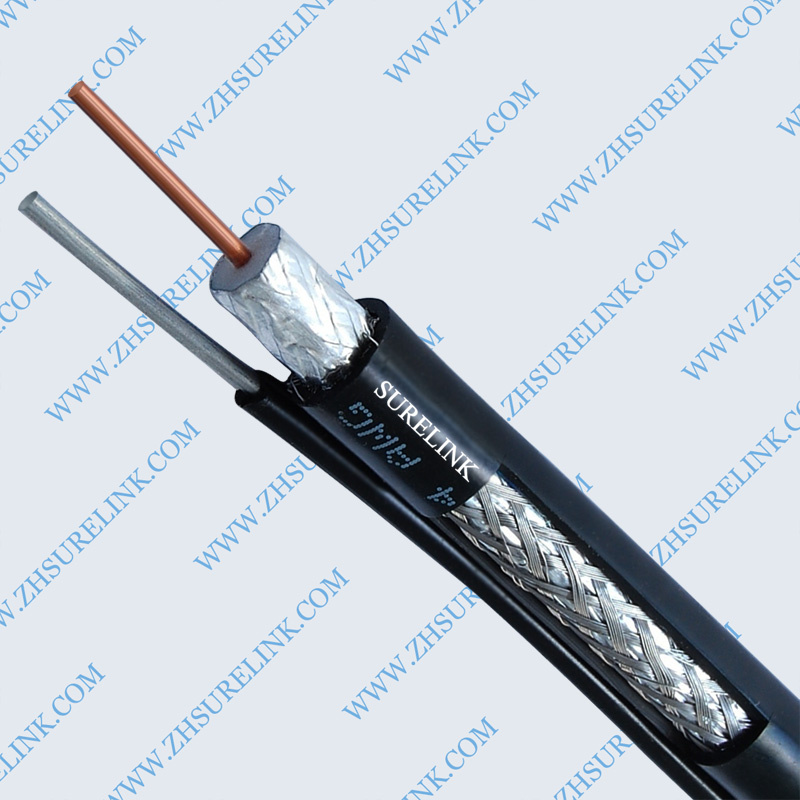 75 Ohm Copper or CCS Coaxial Cable RG6 with Messenger