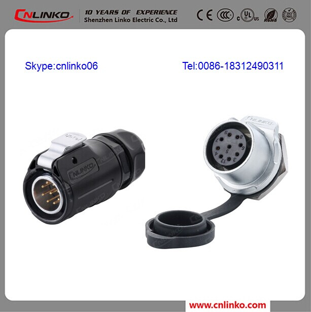 DC Plug Electric Connector IP68 9pin DC Male Connector