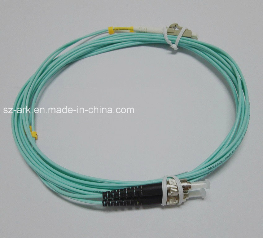 Fiber Patch Cord for LC-St Duplex Om3 Aqua Cable (6m)
