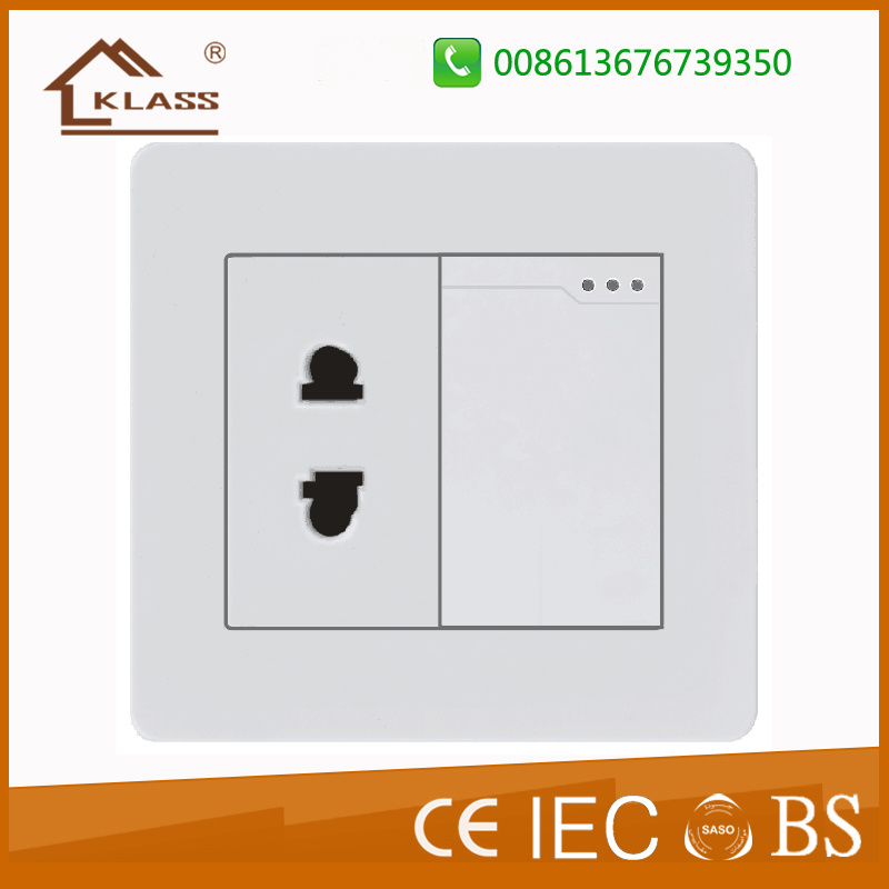Hot Selling 1 Gang 1 Way Switch and 2 Pin Socket