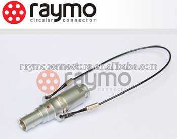 B Series Fng Straight Plug with Cable Collet and Lanyard Release 2 Pin Metal Connector