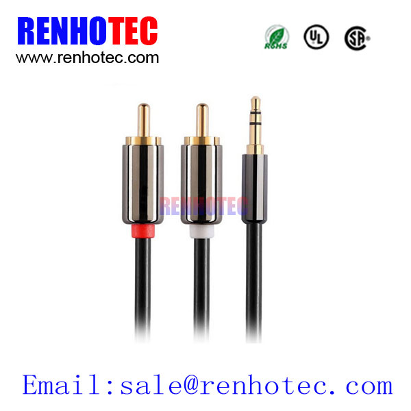AV Computer Application 3.5mm to 2 RCA Male Plug Stereo Audio Cable