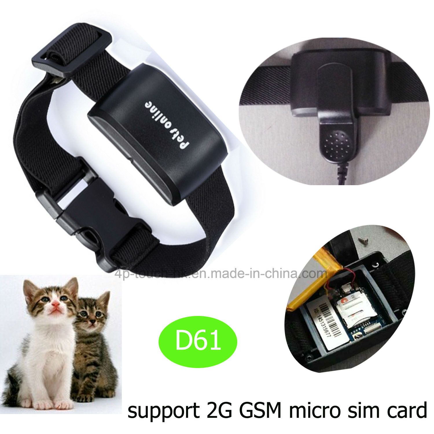GPS Tracker for Pets with Waterproof IP67 (D61)