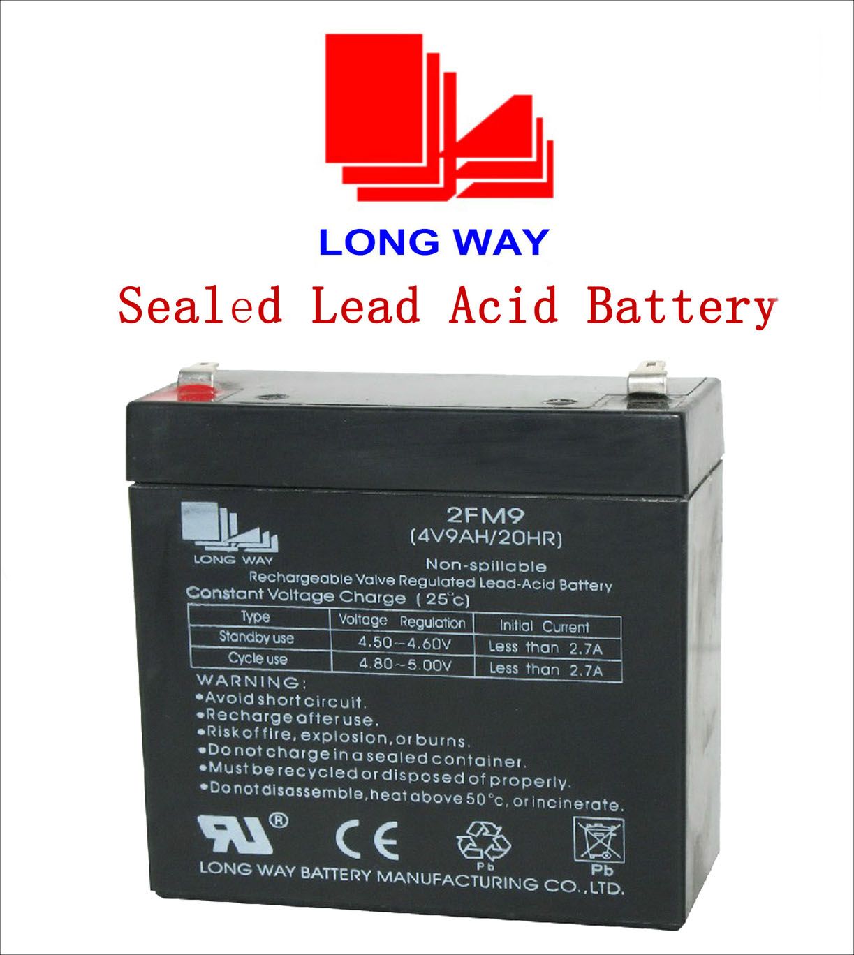 4V 9ah Lead Acid Battery for Fire/ Alarm&Security
