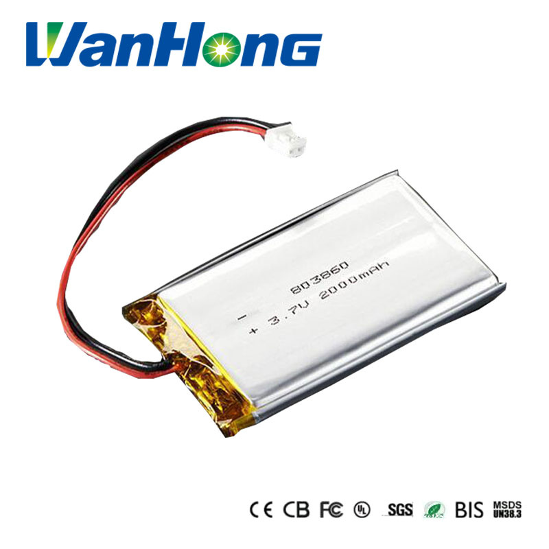 803860 2000mAh 3.7V Li-Polymer Battery Rechargeable Lipo Battery