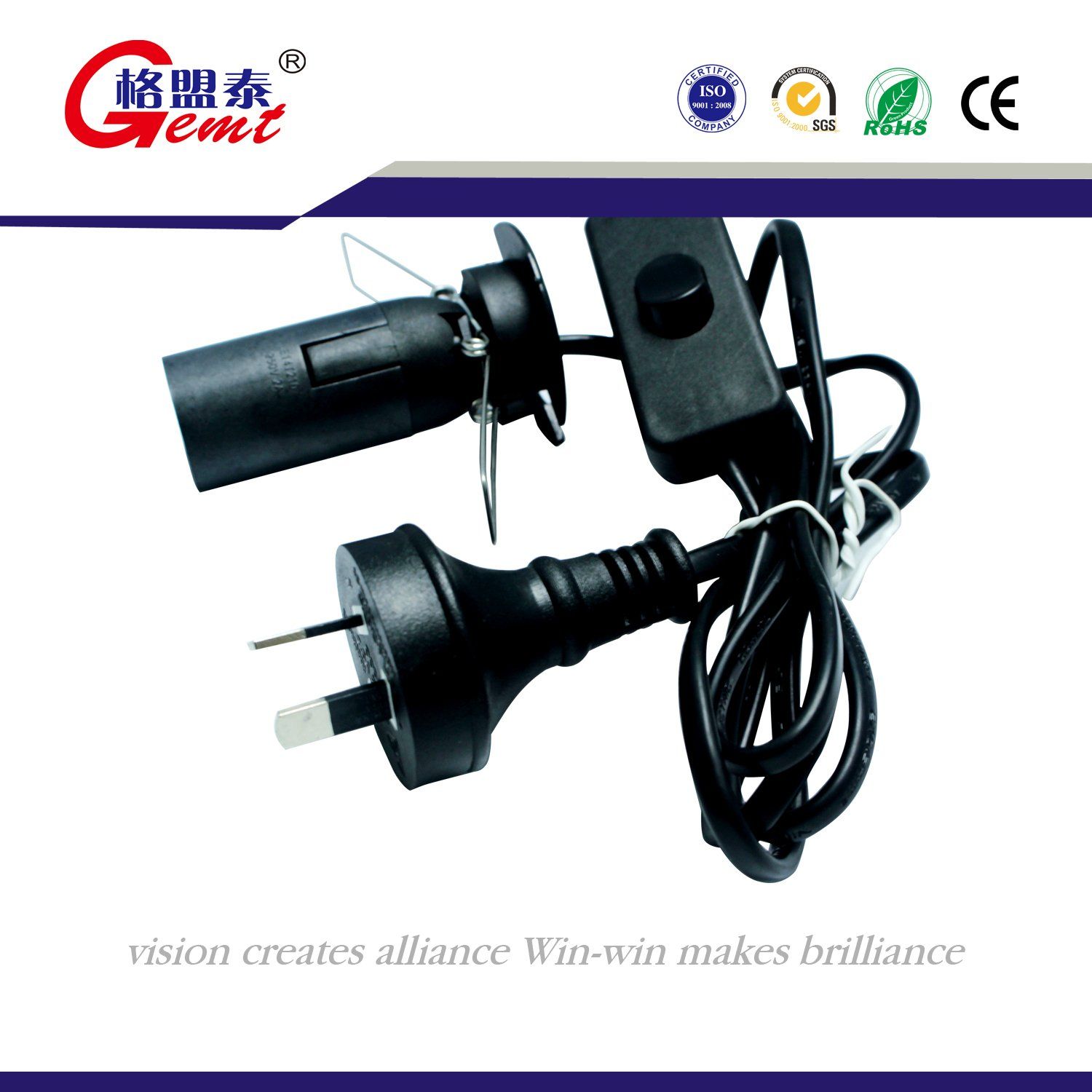 Australia Standard E14 Holder Salt Power Cord with on/off Dimmer Switch