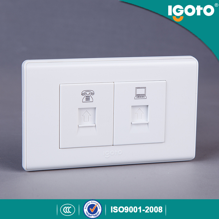 Tel & Computer Wall Socket for Colombia Market