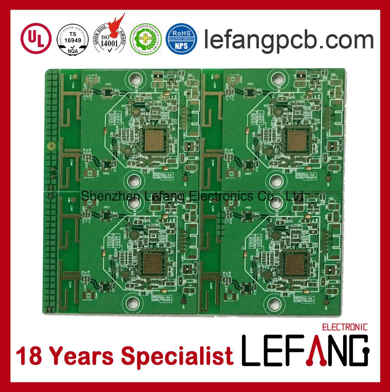 Enig Circuit Board PCB for Security Alarm Mainframe Device