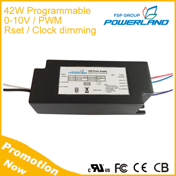 UL Approval 42W 1200mA 0-10V Dimmable LED Driver with 20-50V Ouput