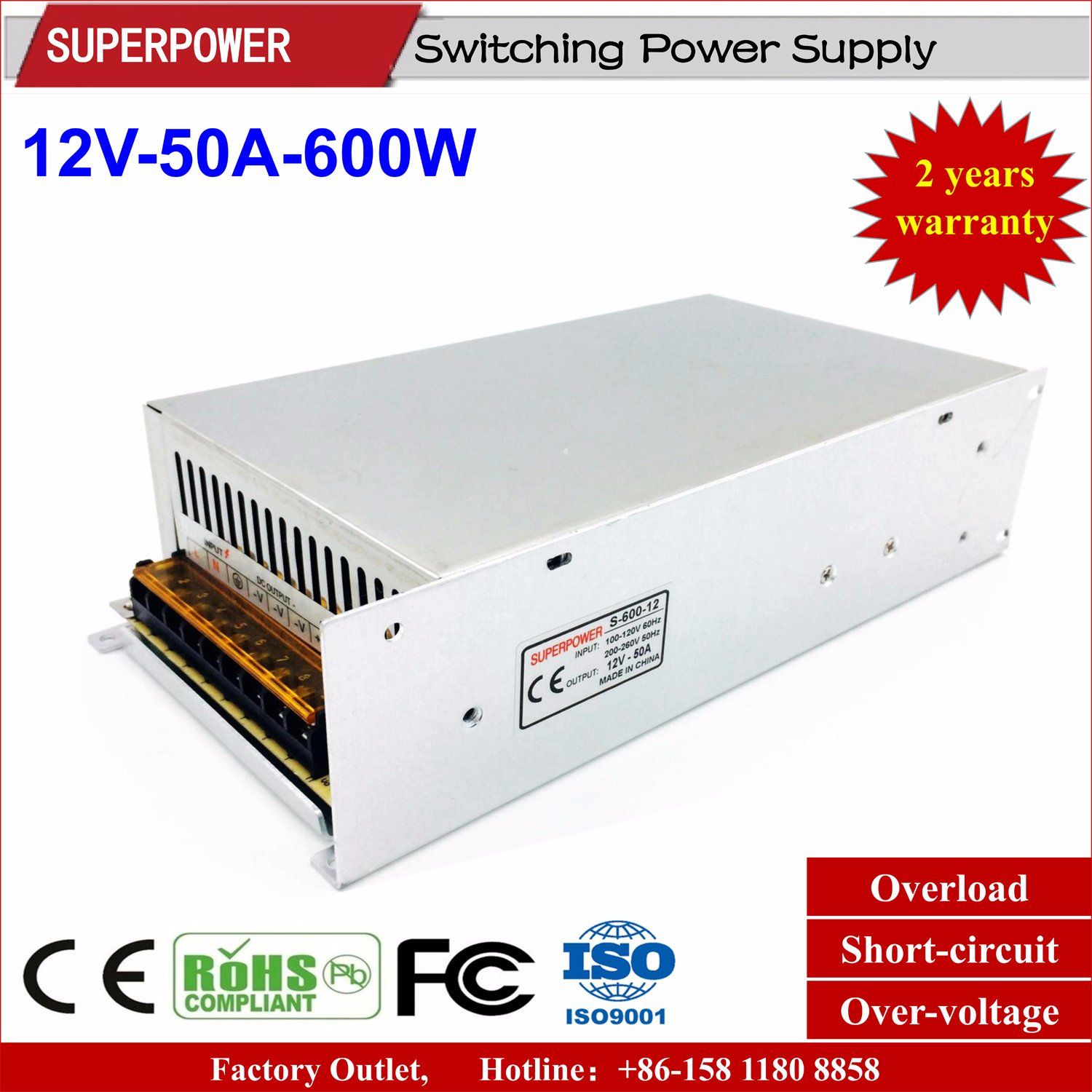 12V 50A 600W Small Volume Switching Power Supply