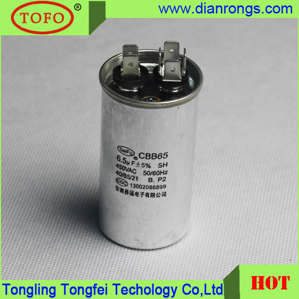 Metallized Motor Capacitor Cbb65 with Approval