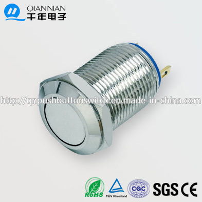 12mm 1no Momentary Flat Head IP65 Push Button Switch