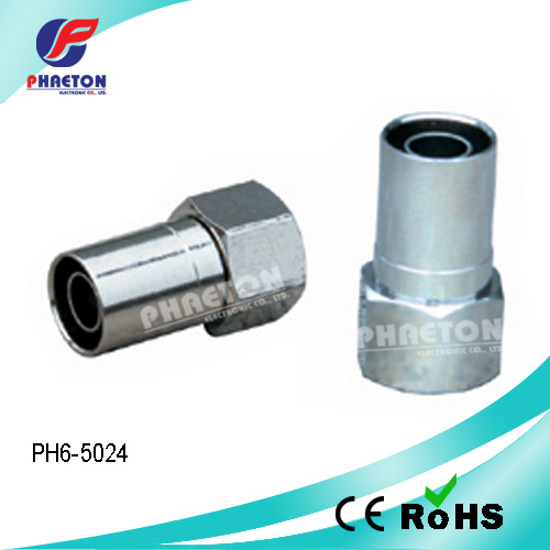 Rg59 RG6 RF Crimp Connector for Coaxial Cable (pH6-5024)