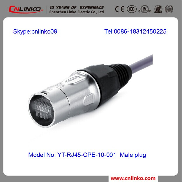 UL Apporved IP65 Cat 5 Waterproof RJ45 Connector with Dust Cap for LED