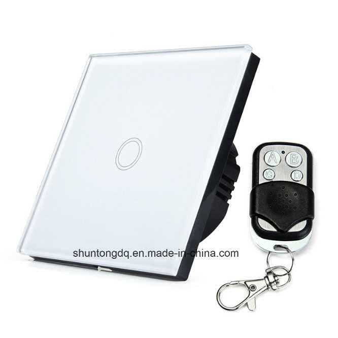 EU Standard Wall Touch Switch Luxury White Crystal Glass, Touch Switch+LED Indicator, 170-240V, Wall Light Switch