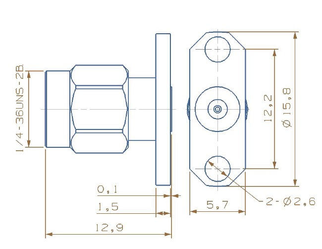 SMA-Kfd 2 Hole Flange Female Connector 03
