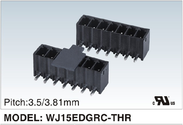 Ce RoHS High Temperature High Voltage Plug-in Terminal Block (WJ15EDGRC-THR-3.81)