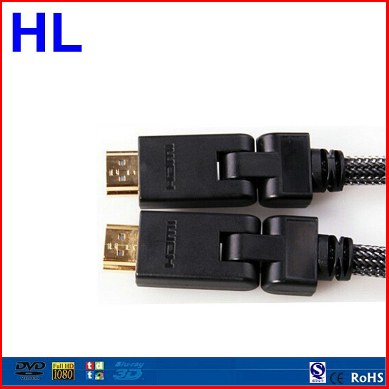 High Defination 1080P Round 90 Degree Rotatable HDMI Cable