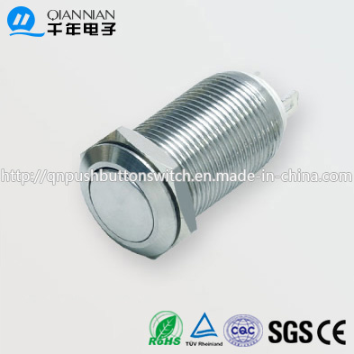 12mm 1no Latching Flat Head IP65 Push Button Switch