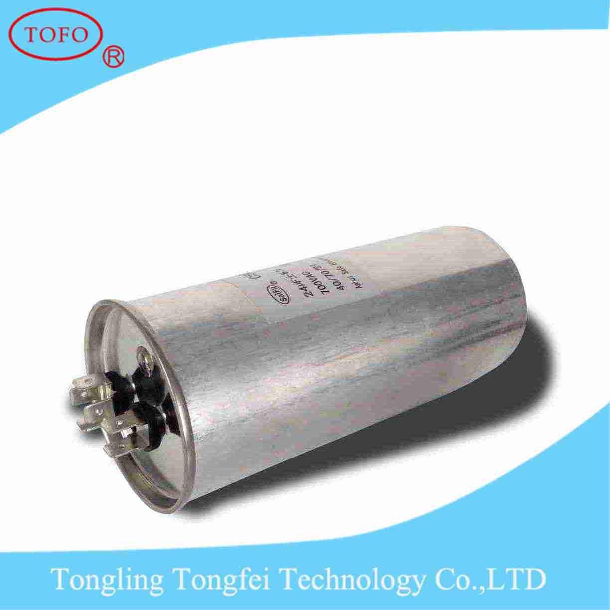 Free Sample Round Capacitor Cbb65 Oil Type Aluminium Case