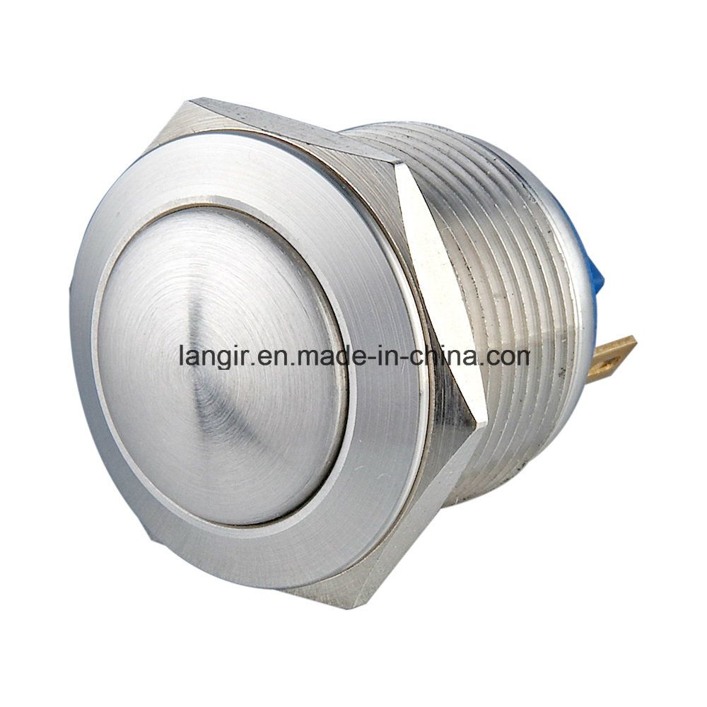 19mm Domed Head Pin Terminal Stainless Steel Anti-Vandal Push Button Switch