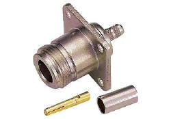 N Female Straight Crimp Type for Rg8 with Flange