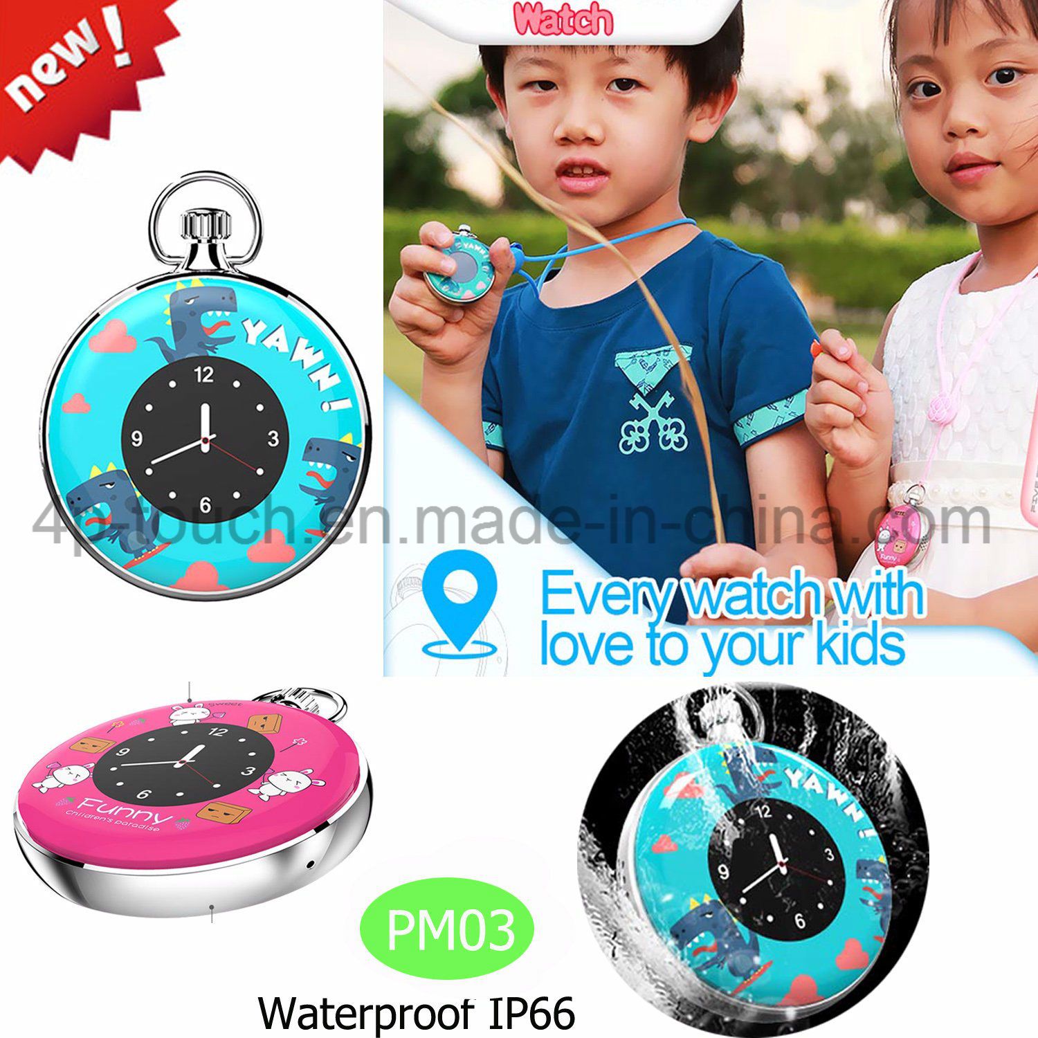 Round Shape GPS Tracking Device with IP66 Waterproof Pm03