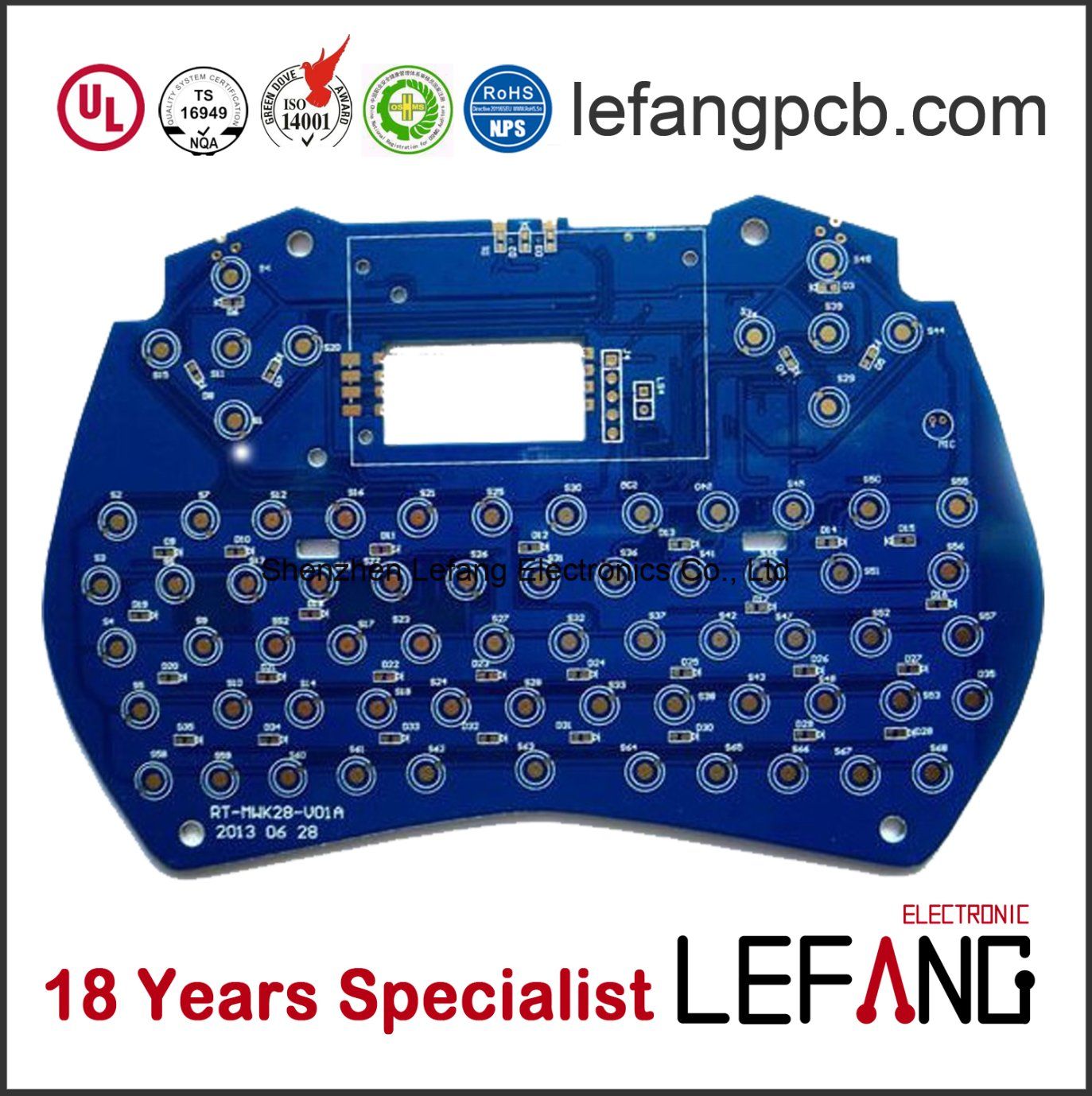Communication PCB Board with Blue Solder Mask